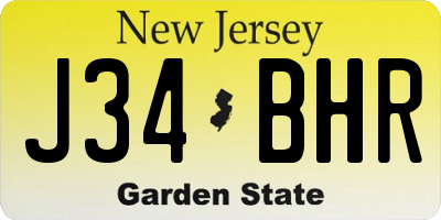 NJ license plate J34BHR