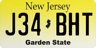 NJ license plate J34BHT