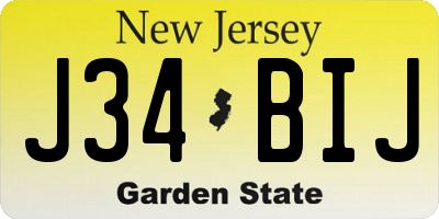 NJ license plate J34BIJ