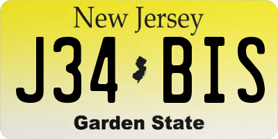 NJ license plate J34BIS