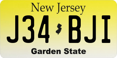 NJ license plate J34BJI