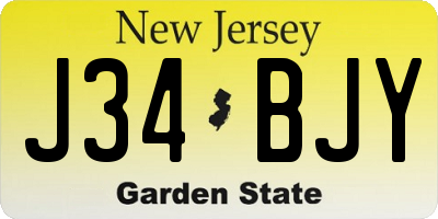 NJ license plate J34BJY