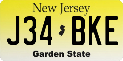 NJ license plate J34BKE