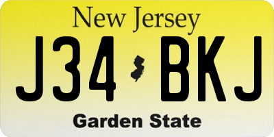 NJ license plate J34BKJ