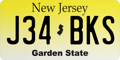 NJ license plate J34BKS