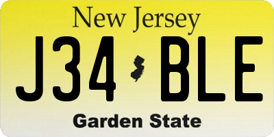 NJ license plate J34BLE