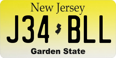 NJ license plate J34BLL