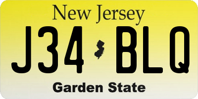 NJ license plate J34BLQ