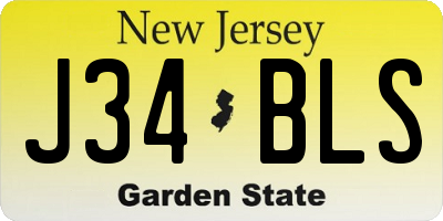 NJ license plate J34BLS