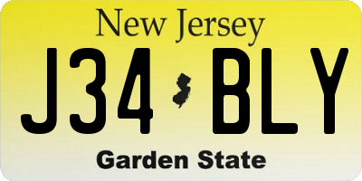 NJ license plate J34BLY