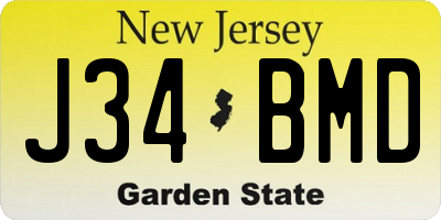 NJ license plate J34BMD
