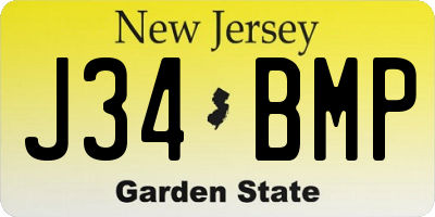 NJ license plate J34BMP
