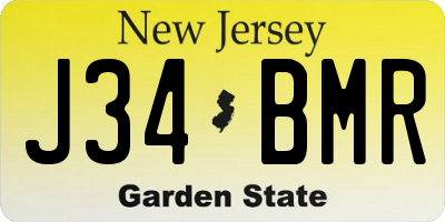 NJ license plate J34BMR