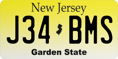 NJ license plate J34BMS