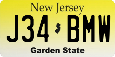 NJ license plate J34BMW