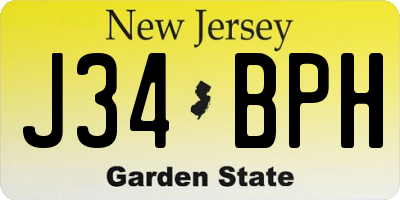 NJ license plate J34BPH