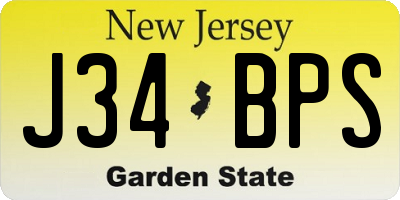 NJ license plate J34BPS