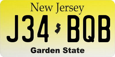 NJ license plate J34BQB