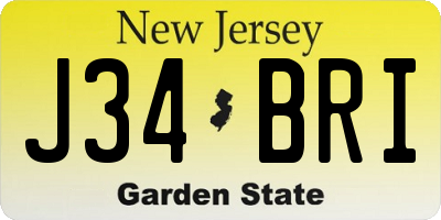 NJ license plate J34BRI