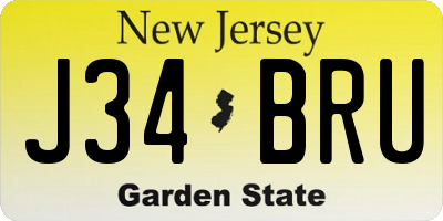 NJ license plate J34BRU