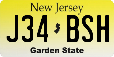 NJ license plate J34BSH