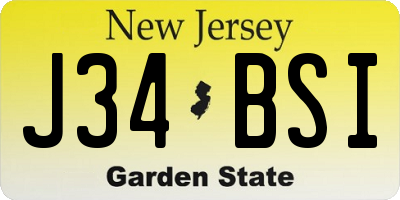 NJ license plate J34BSI