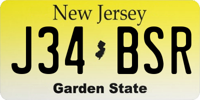 NJ license plate J34BSR