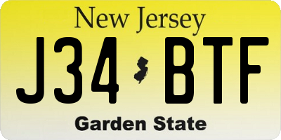 NJ license plate J34BTF