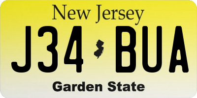 NJ license plate J34BUA