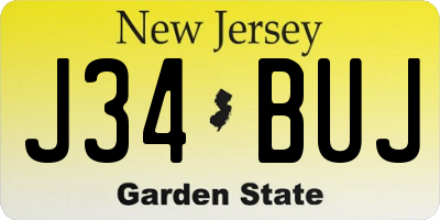 NJ license plate J34BUJ