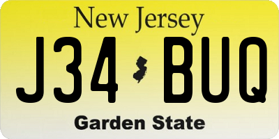 NJ license plate J34BUQ