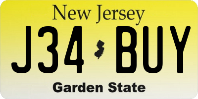 NJ license plate J34BUY