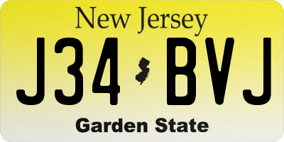 NJ license plate J34BVJ