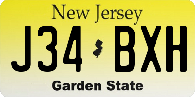 NJ license plate J34BXH