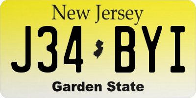 NJ license plate J34BYI