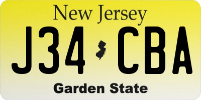 NJ license plate J34CBA