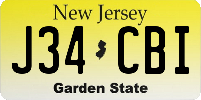 NJ license plate J34CBI