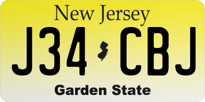 NJ license plate J34CBJ