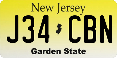 NJ license plate J34CBN