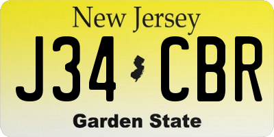 NJ license plate J34CBR