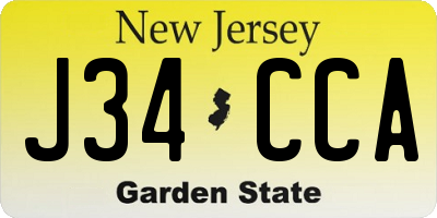 NJ license plate J34CCA