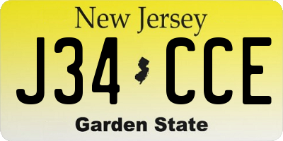 NJ license plate J34CCE