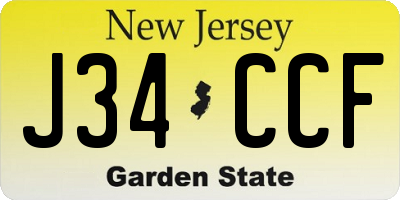 NJ license plate J34CCF