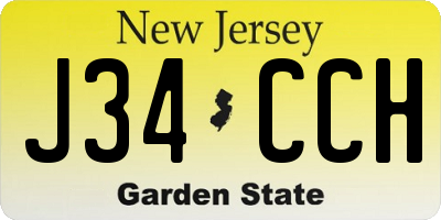 NJ license plate J34CCH