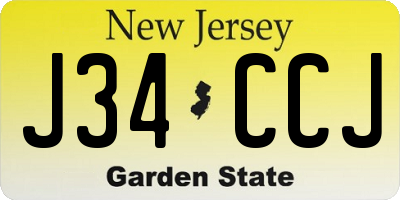 NJ license plate J34CCJ