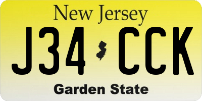 NJ license plate J34CCK