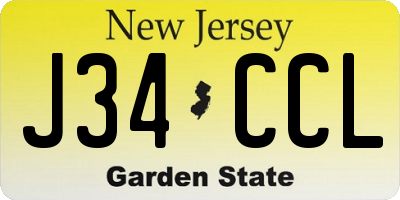 NJ license plate J34CCL