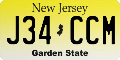 NJ license plate J34CCM