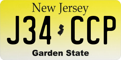 NJ license plate J34CCP