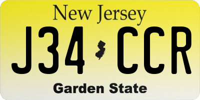 NJ license plate J34CCR